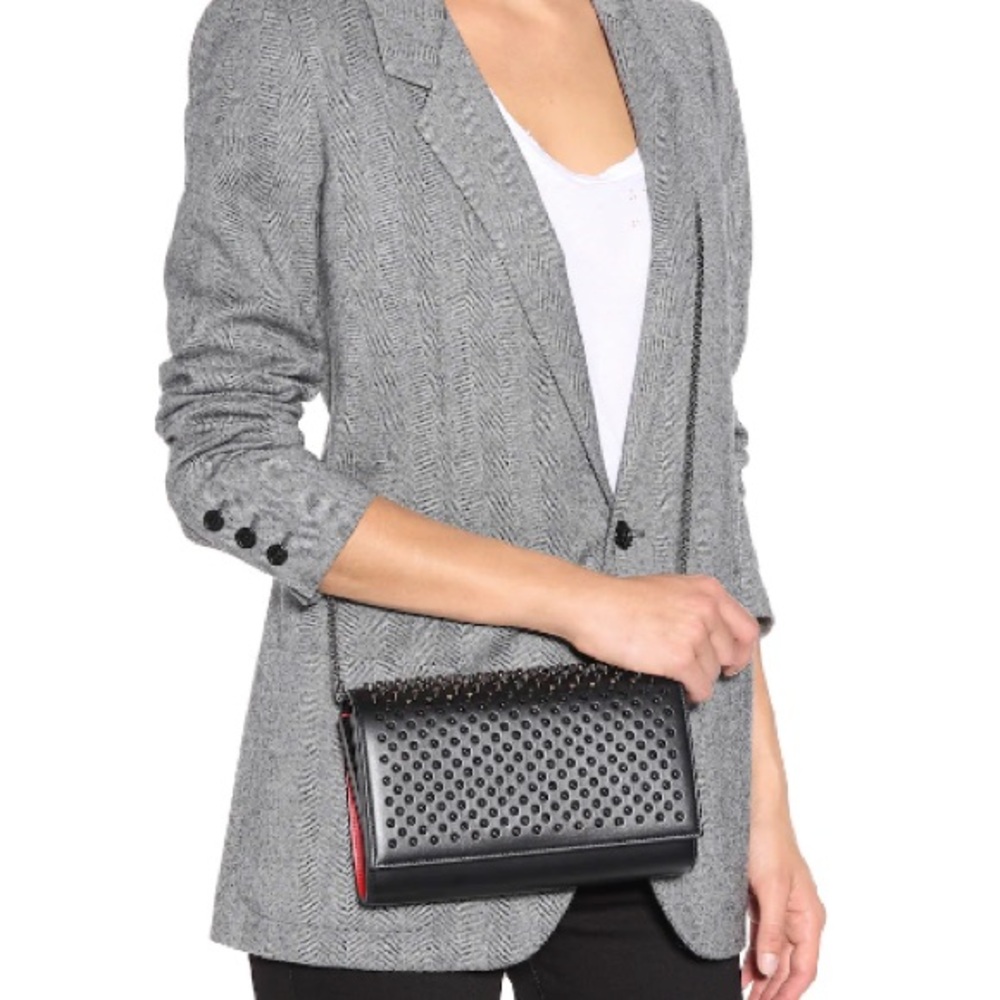 Authentic Christian Louboutin Paloma Clutch Spiked Leather